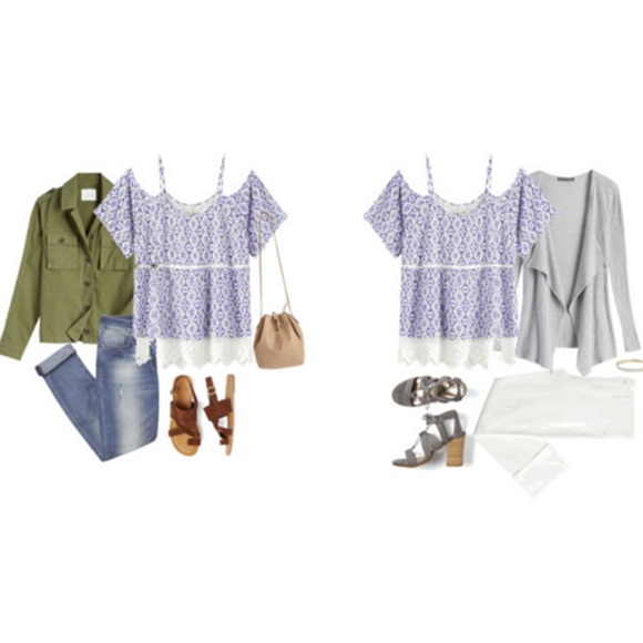 Langlock Cold Shoulder Top by Skies Are Blue - Picture 2 of 2